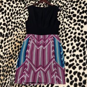 Trina Turk geometric coda silk dress size 6